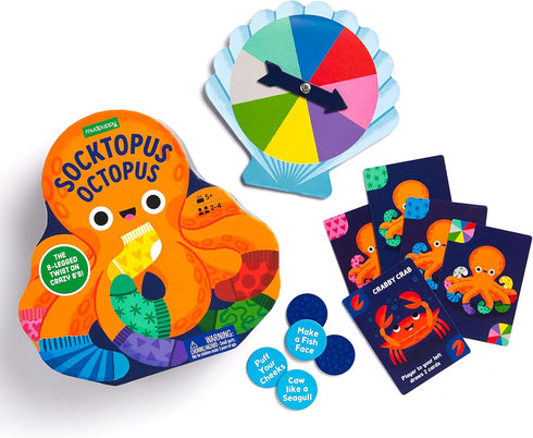 Mudpuppy Socktopus Octopus – Classic Kids Crazy 8’s Memory Game, Color Matching for Ages 5+, 2-4 Players