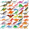 FINGOOO 39 Piece Mini Dinosaur Figures, Assorted Vinyl Plastic Dinosaur Toys for Easter Gifts, Dino Party Cake Toppers
