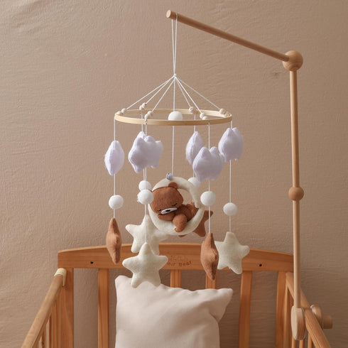 GOODMOM Baby Crib Mobile for Boys Girls Sleeping Bear Mobile for Crib, Baby Bassinet Mobile Toy for Soothing Sleep