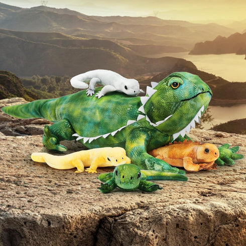 Tezituor 5 Pieces Realistic Stuffed Lizard Set, 26.4 Inch Large Plush Bearded Dragon Animal Toy Gifts for Boys