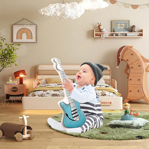 zxmbeddings 23.6" Guitar Plush Stuffed Guitar Throw Pillow Instrument Toy Gift for Kids,Blue