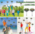 60 Pcs Army Camo Parachute Toys - Hand Throwing Camo Parachute Men, Plastic Soldiers, Outdoor Flying Gifts