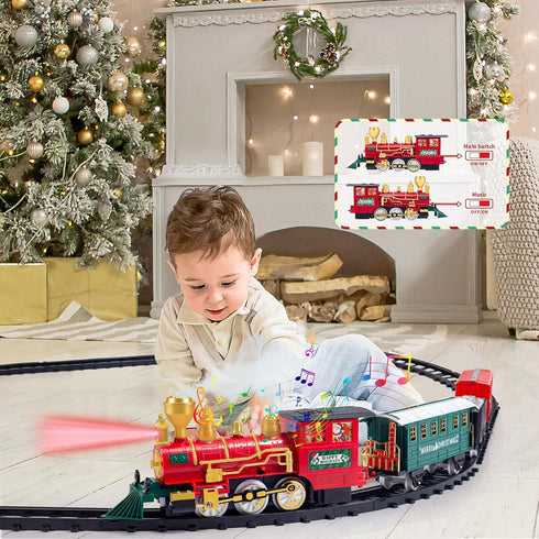 Set, Set 3 4 5 6 7 8+ Train Train Toys for Kids Boys with Smokes, Lights and Sound, Train for Under Christmas Tree