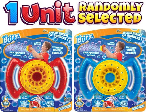JA-RU Blitz Fan Bubble Wheel Blower | 1 Pack Battery Operated Automatic Bubble Maker with Non Toxic Soap Solution
