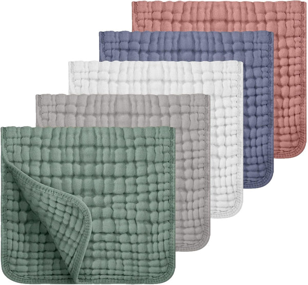 Generic Muslin Burp Cloths for Baby 5 Pack, Large 20 x 10 Inch