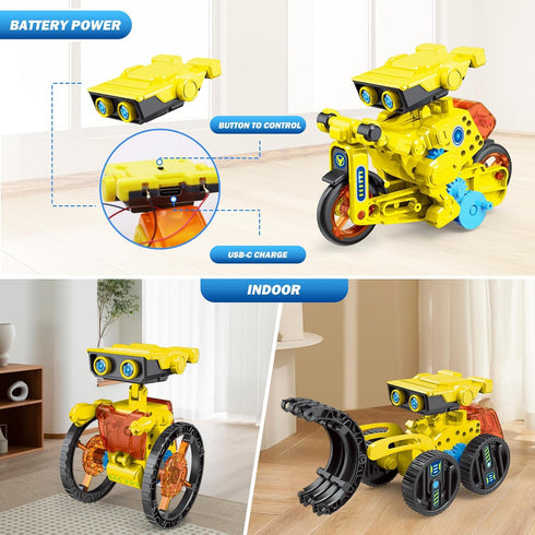 12-in-1 8-12 8 9 10 11 12 13 14 AESGOGO Electric Robot Kit, STEM Projects Toys for Kids Age Birthday Gifts, DIY