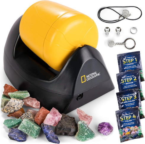 NATIONAL GEOGRAPHIC Starter Rock Tumbler Kit - Complete Durable Leak-Proof Rock Polisher for Kids - Geology Hobby