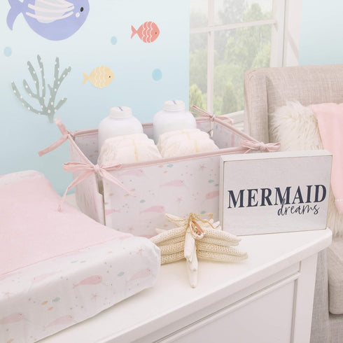 NoJo Whimsical Pink Narwhals Changing Pad Cover