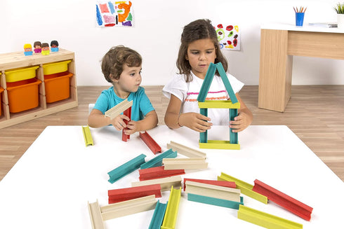 Miniland ECO Beams Building Set, STEM, Multicolor, Activity Guide, Different Levels of Difficulty
