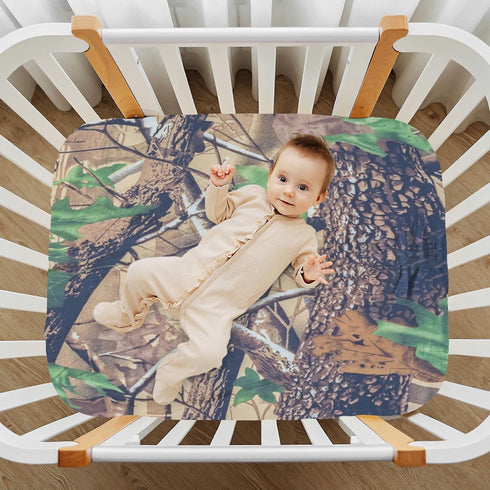 Fitted Crib Sheets for Boys Girls, Soft Breathable Comfortable Military Texture Camo Baby Sheet Set