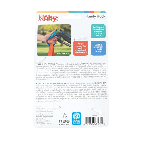 Nuby Baby Stroller Hook for Diaper Bag, Handy Hook Baby Stroller Accessory, Black