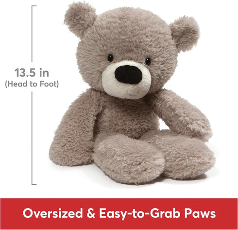 1 13.5 GUND Fuzzy Teddy Bear, Premium Stuffed Animal for Ages and Up, Gray