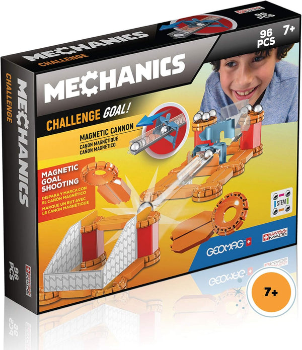 Geomag Magnetic Toys Magnets for Kids, 96 Piece Mechanics Goal Challenge Educational Board Game & Building Set