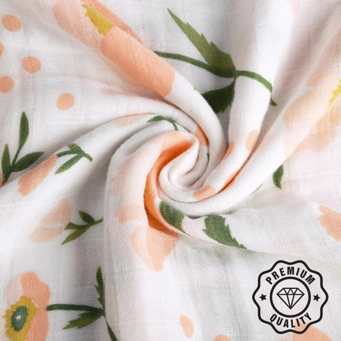 NOOVIA 2-Pack 43x47 inch, Baby Muslin Swaddle Blankets, Newborn Receiving Blanket, Bamboo Cotton, Large Baby