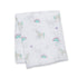 Lulujo Baby 100% Cotton Muslin Swaddle Blanket, 47 x 47-Inches, Rainbows and Unicorns Design