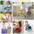 Table,4 Inches Toddler Booster Seat for Dining Washable Double Safer Straps Non-Slip Bottom Booster Seat Dining