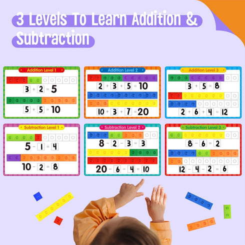 100 30 192 Counting Counters, Counting Math Linking Cubes, Math Cube Manipulatives with Learning Activities plus
