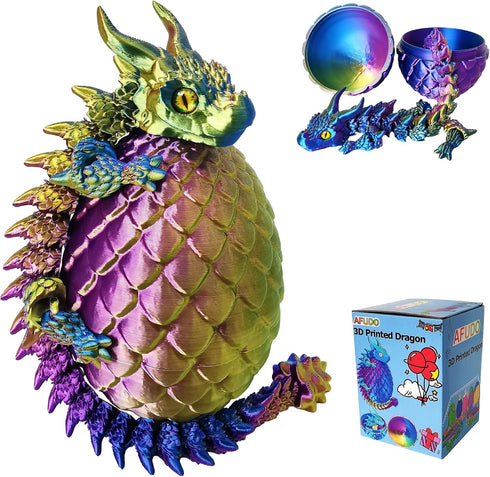 AFUDO 3D Printed Dragon Eggs with Dragon Inside, Large Articulated Dragons Toys with