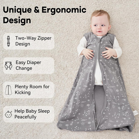 12-18 3 Pack 100% 0.5 2-Way Baby Sleep Sack Months Cotton Lightweight TOG Wearable Blanket Baby Sleep Bag with Zipper