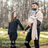 100% Sunset Ring Sling Baby Carrier - USA Lab Tested, Natural Cotton Muslin, Breathable & Ergonomic Ring Sling Rose