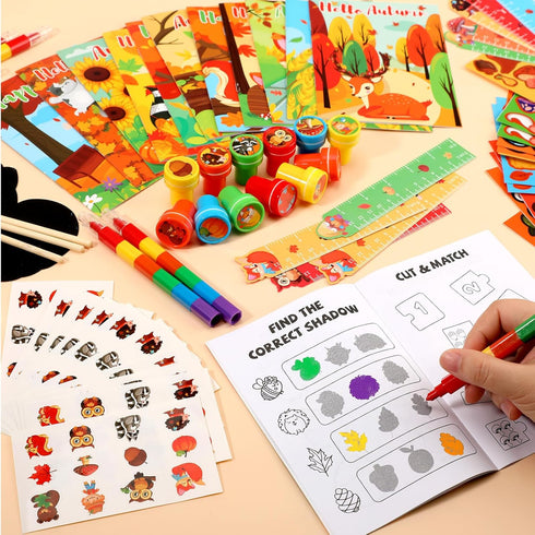 Set Craft24Set BenLouis Fall Party Favors for Kids Thanksgiving Day Classroom Gifts Prize Coloring Books Bulk