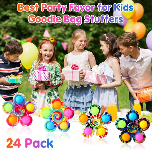 24 Pack Party Favors Fidget Spinners Bulk for Kids Adult, Sensory Fidget Toys, Treasure Box Toys for Classroom Prizes