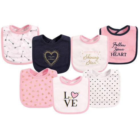 Hudson Baby Unisex Baby Cotton Bibs, Love, One Size