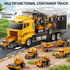 NIPLOOOW Set 3-5, 3-8 Toddler Boys Construction Truck Vehicle Toy with Play Mat and Die-Cast Toy Car, Transport Carrier