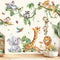 decalmile Safari Animals Tree Branch Wall Stickers Jungle Animals Giraffe Elephant Leopard