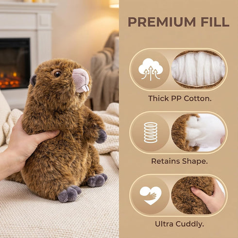 ZHONGXIN MADE 10Inches Simulation Groundhog Plush Toy - Cute Real Life Greedy Groundhog Simulation Plush Toys, Lifelike