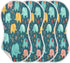Bulletgxll Set 4, Vintage Elephants Unisex Baby Burp Cloths of Soft Absorbent Organic Cotton Muslin Burping Cloths