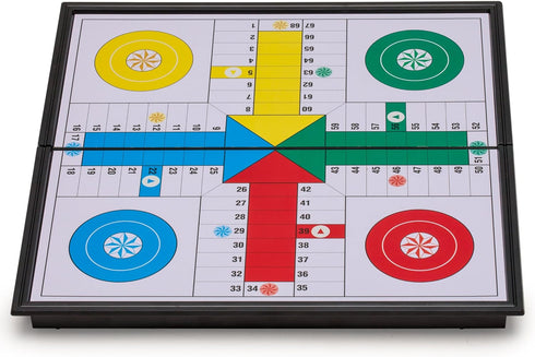 Yellow Mountain Imports Ludo Magnetic Folding Travel Board Game Set - 9.8 Inches, Portable Classic Game