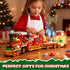 Set-1461PCS Countdown Sets Christmas Train Building Block Surprise Christmas Toys with LED Light Collectible Holiday
