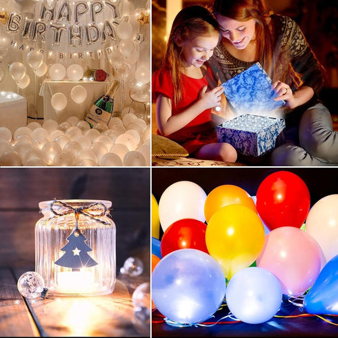 Aogist 100pcs White LED Balloon Light, Mini Round LED Ball Lamp for Paper Lantern Balloon, Indoor Outdoor Event