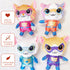 YXCTZKVX Set 4 Set Children(8Inch) Super Cat Plush Toy of Soft Stuffed Animals Sparks, Buddy, Ginny, Bitsy Adorable