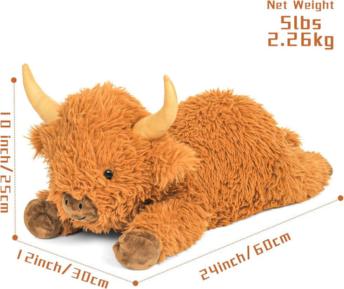 5 lbs 22 JellyMallow Highland Cow Weighted Stuffed Animals in, Highland Cow Weighted Stuffed Animal Plushies, Adorable