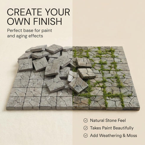 REDUCIO! 1/12 50pcs, Dollhouse Flooring, Miniature Pavement Bricks, Scale Accessories, Mini Bricks for Landscaping