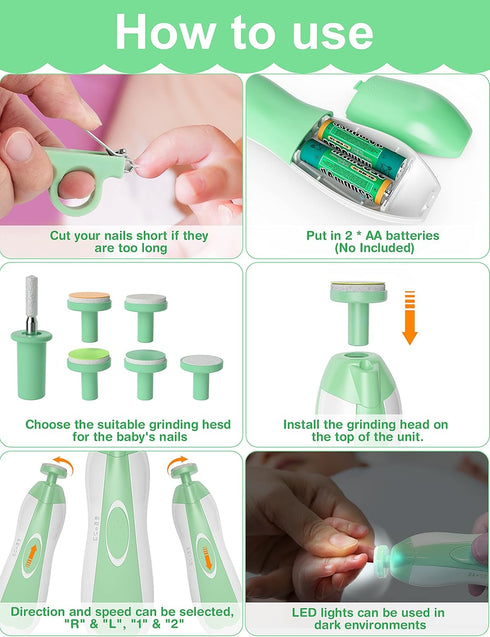 24 1 Trimmer Set Set (0-3 OTTOLIVES Baby Healthcare and Grooming Kit, in Baby Electric Nail Newborn Nursery Health Care