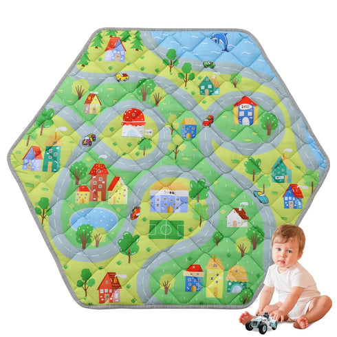 HOMBYS Hexagon Playpen Mat, 52x45 Thicken Soft Playpen Mat Fits Hexagon Portable