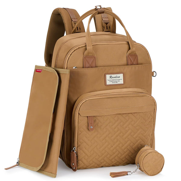 RUVALINO Diaper Bag Backpack, Multifunction Travel Pack Maternity Baby Changing Bags, Large