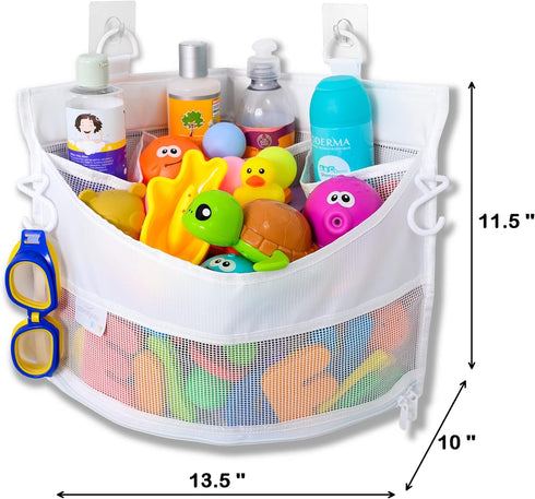Comfylife Mesh Bath Toy Holder Organizer - Perfect Corner Bathtub Toy Storage & Bathroom Caddy for Kids & Toddlers