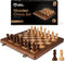 Chess Armory Premium Chess Set - Wooden Board Game with Portable Wood Case, Secure Storage for Kids and Adults (Walnut
