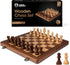 Chess Armory Premium Chess Set - Wooden Board Game with Portable Wood Case, Secure Storage for Kids and Adults (Walnut