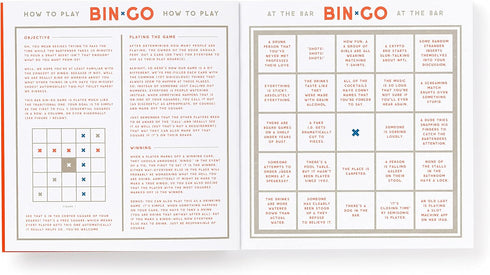 Brass Monkey Bin-go Get A Few Drinks – Game Book with Perforated Bingo Cards for Bars and Restaurants