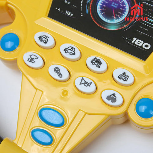 3+ Steering Wheel Simulated Toy for Kids Babies Years Old, Small Electronic Simulated Driving Driver Racing Toy
