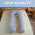 Pharmedoc Pregnancy Pillows, U-Shape Full Body Pillow - Solid Removable Jersey Cover - Grey Pregnancy Pillows