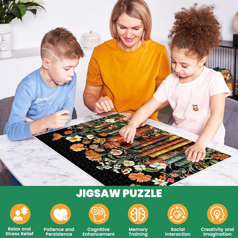 500 500 Piece Puzzle for Adults | Vintage Wildflowers Books Puzzle | Recycled Cardboard Plant Flowers Jigsaw Puzzle