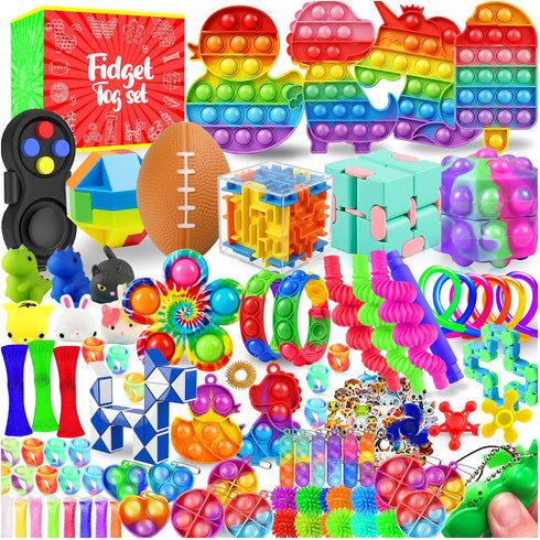 VNAMO 160 Pack 8-12 4-8, Fidget Toys, Party Favors for Kids Sensory Toys Bulk Autism Autistic, Treasure Box Toys
