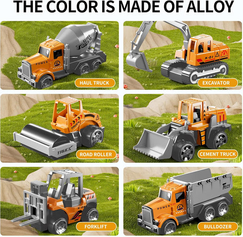 NIPLOOOW Set Set 3 4 5 6 3-4 3-9 Construction Trucks Toy with Play Mat, Carrier Truck Play Vehicles for Years Old Boys