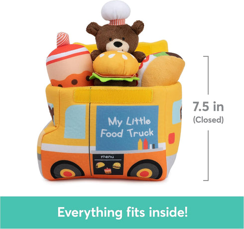 5-Piece Playset 7.5 Baby GUND Play Soft Collection, My Little Food Truck Plush with Rattle, Squeaker and Crinkle Sound